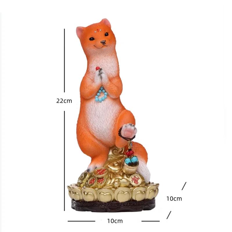 Home Feng Shui Ornament Wong Tai Sin Authentic Ornament Office desktop decorations Home worship of yellow weasels gift 1pcs