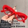 Fashion Cat-Eye Anti-Blue Light Reading Glasses High-Definition Comfortable Presbyopia Eyewear with Spring-Loaded Temples