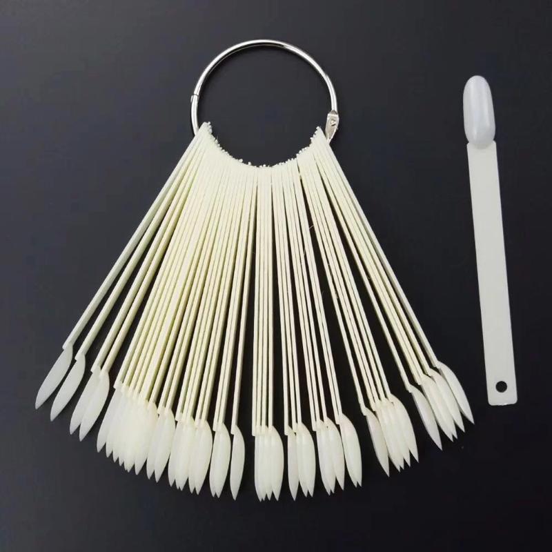Nail Art Swatches Stick Polish Board Display Practice Sticks Fan-shaped Nail Tip