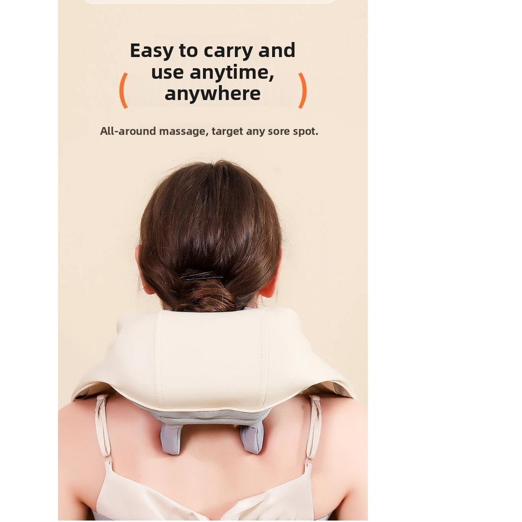 Upgraded Neck and Shoulder Massager, Trapezius Muscle Massage Machine with Heat Therapy, Portable Electric Cervical Massager for Home