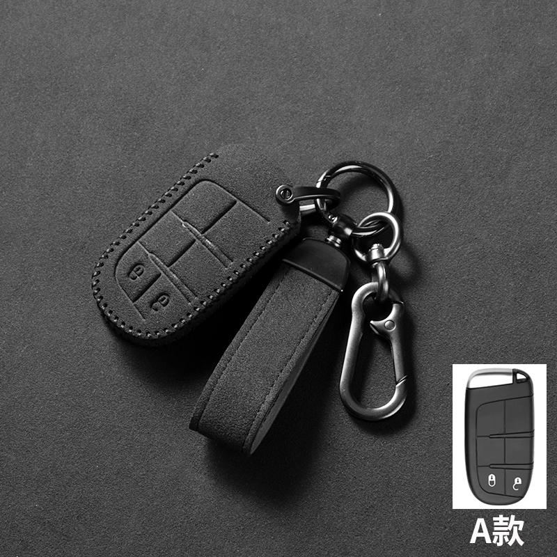 Sport Suede Leather Car Remote Key Case Cover For Jeep Wrangler Renegade Compass Grand Cherokee Chrysler 300C Dodge Ram Car
