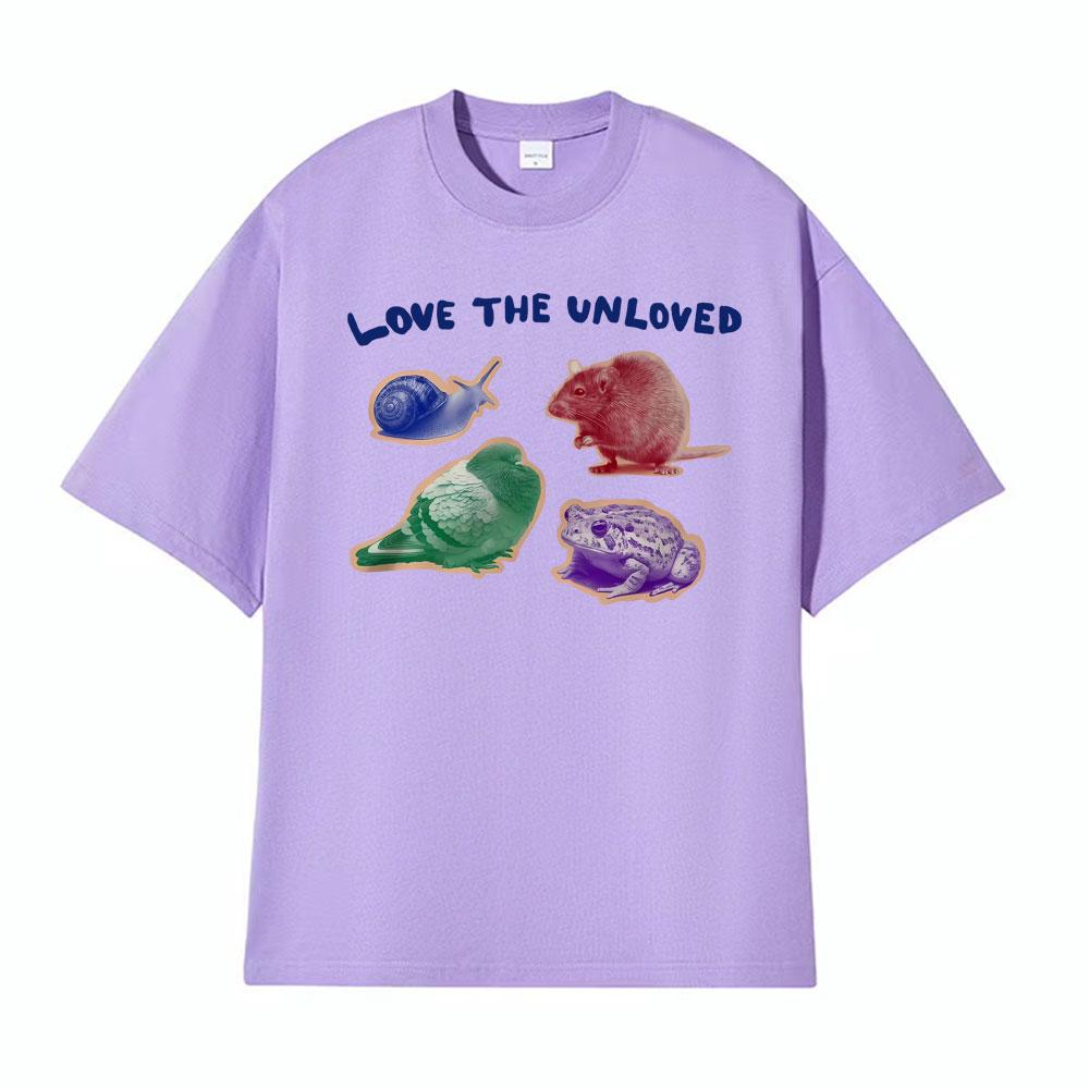 Love The Unloved Unisex Rat Pigeon Snail Rat Pigeon Frog Snail Funny Animal T Shirt Mens Clothing Fashion Cotton Loose Tshirts