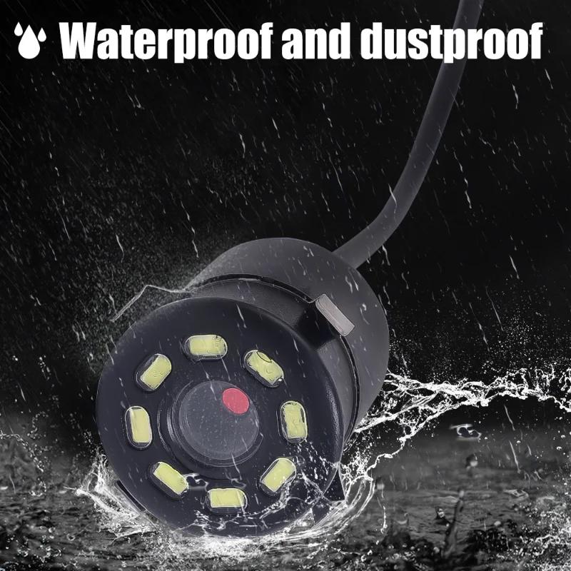 170-degree Wide-angle Car Reversing Camera Drill-type High-definition Rear View Camera LED Night Visiom Webcam Car DVR