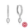 Stylish And Simple Ins Style S925 Sterling Silver Horse Eye Diamond Set Light Luxury High-End Earrings Earrings Earrings