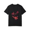 T-Shirt Bianca con Stella Rossa e Stampa Mano per Abbigliamento Casual