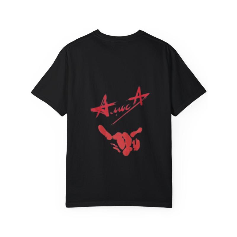 T-Shirt Bianca con Stella Rossa e Stampa Mano per Abbigliamento Casual