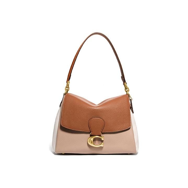 Coach Women's Grain May 29 Litchi C Buckle Leather Flap Bag Handbags Khaki 4613-B4rgi
