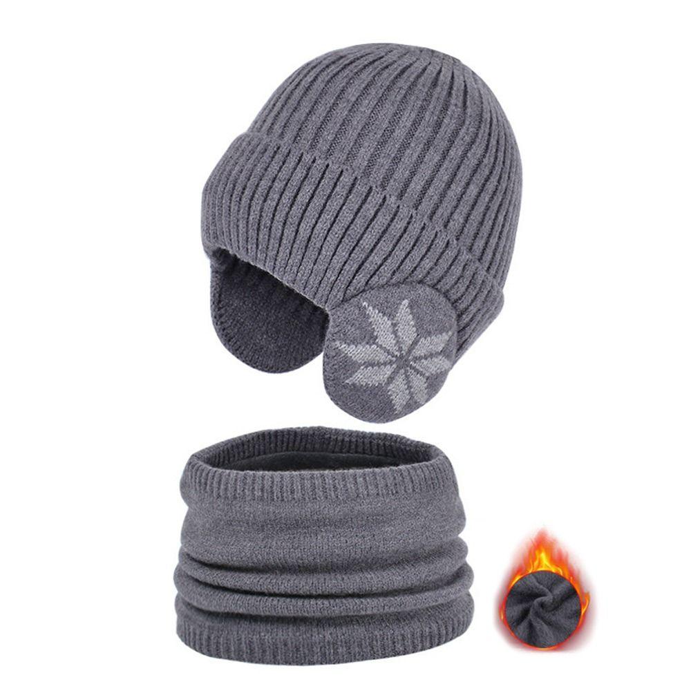 2 Buc/Set Căciuli Căciuli Calde din Fleece pentru Copii Fular Fular Tricotat la Modă Căciulă pentru Băieți Fete