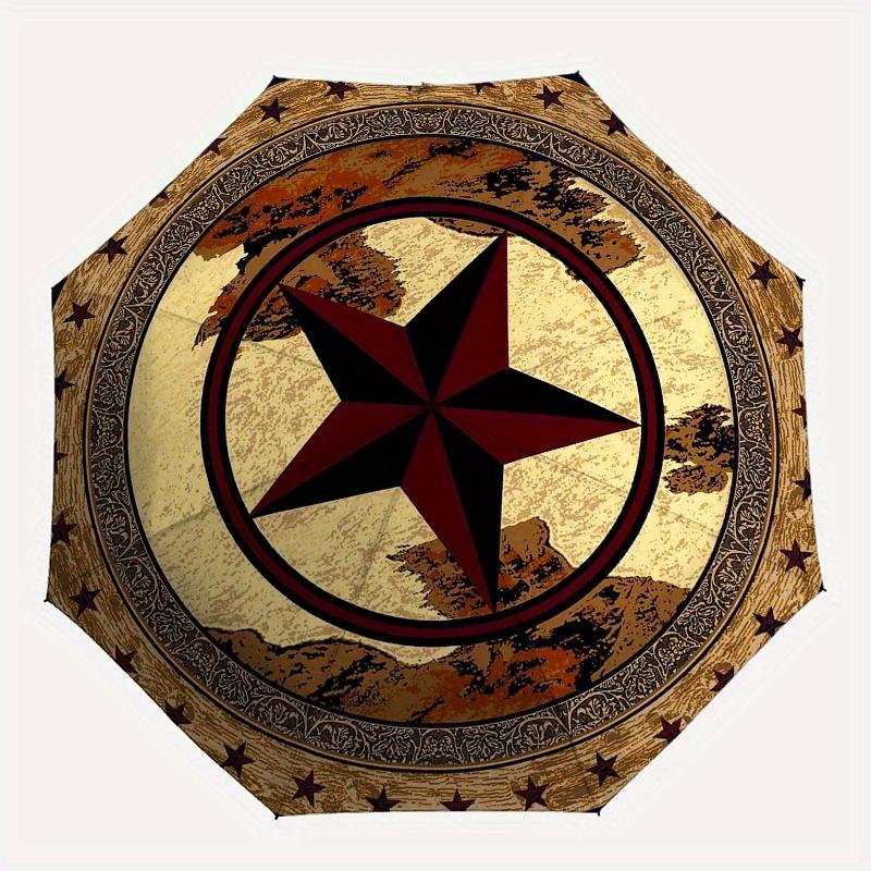 Star, Badge themed Eight rib Automatic Folding Umbrella Is Suitable for Both Men and Women, Making It A Perfect Christmas and Valentine's Da