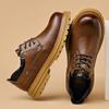 Outdoor Platform Work Shoes for Men Autumn Winter New Designer Leather Shoes Male Fashion Big Head Retro Casual Shoes Man
