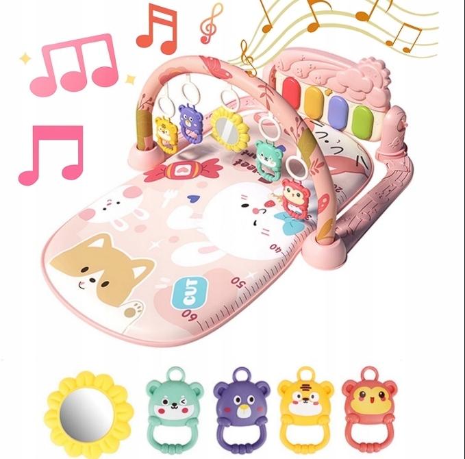 3-In-1 Interactive Educational Mat With Piano And Rattles For Babies