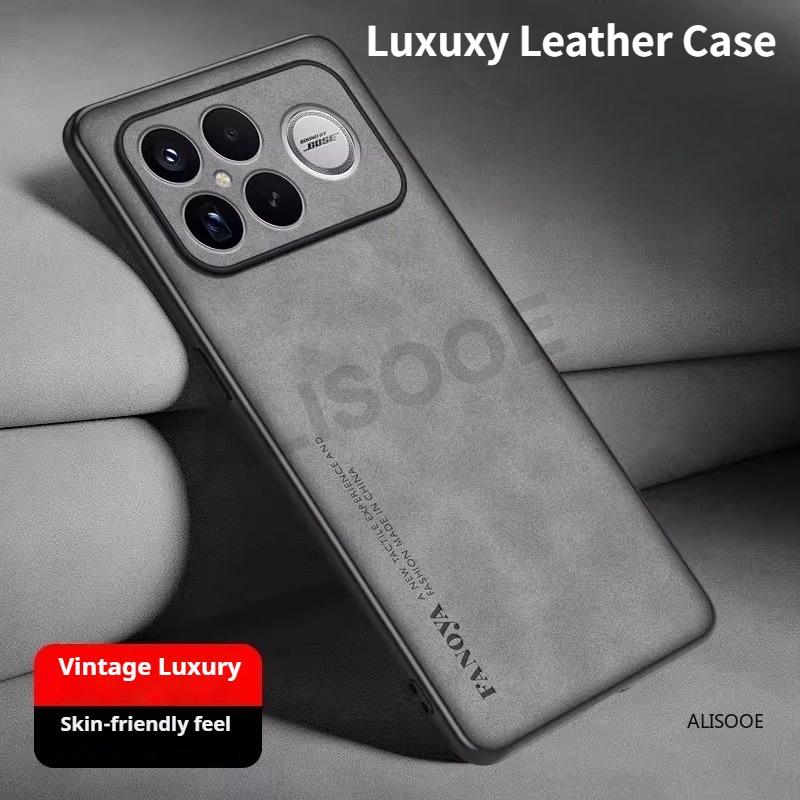 Coque en Cuir PU Givré pour POCO F8 Ultra F8 Pro Étui Plastique Mat Antichoc Protection Complète Housse Arrière Capa