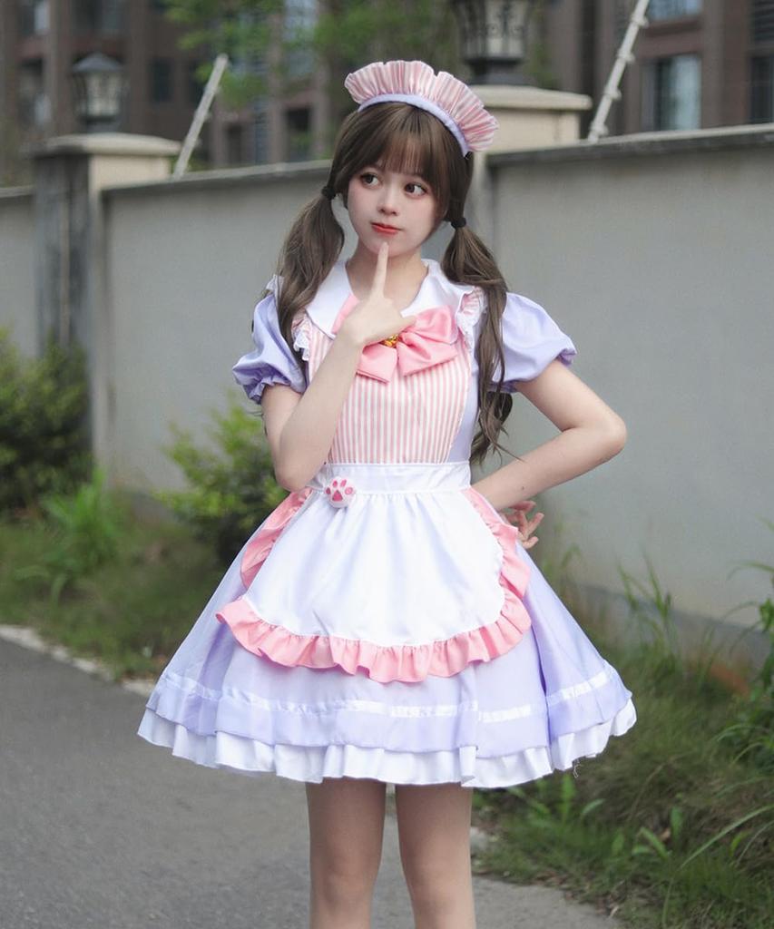 AOTYP Maid Maid Con Cafe Cat Cat Cute Short Halloween Little Sister Maid Large Complete School Photo Otaku XL Costume, Cosplay, Maid, Claws, Girl,