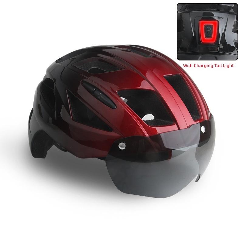Road Bike Mountain Bike Cycling Helmet with Tail Light No Logo Design for Unisex Adults