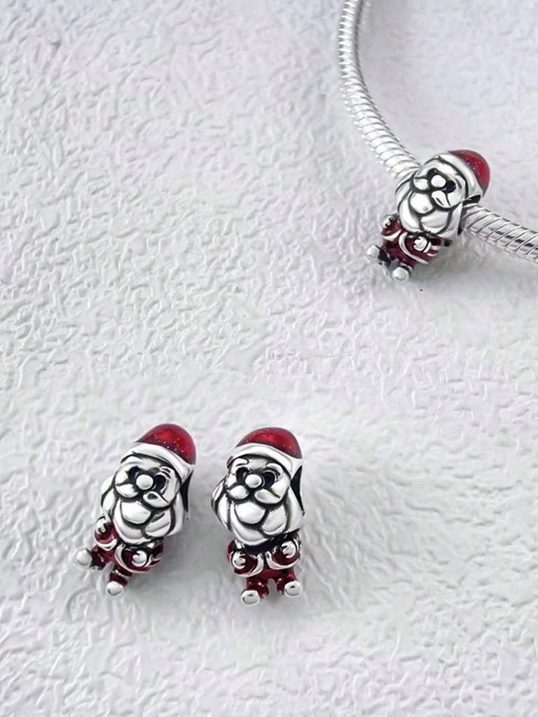 Copper Plated Original Charms Santa Claus Snowman Beads Fit Bracelet Women'S Jewelry Gift