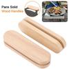 Solid Wood Pan Insulated Handle Heat Resistant 2Pcs Portable BBQ Plate Handle for Cookware Sauce Pan Sauteing Grilling Pan