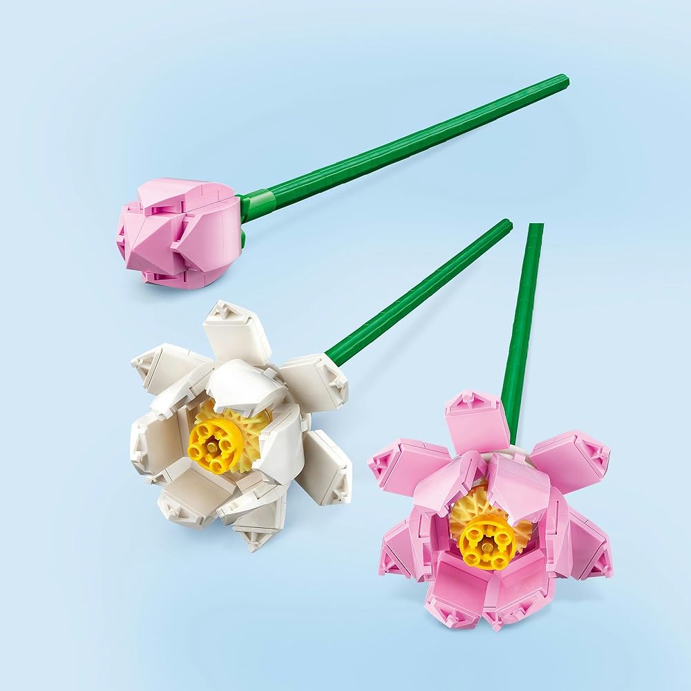 LEGO Botanical Lotus Flower Building Set 8-10 Years Decorative Toy for Kids
