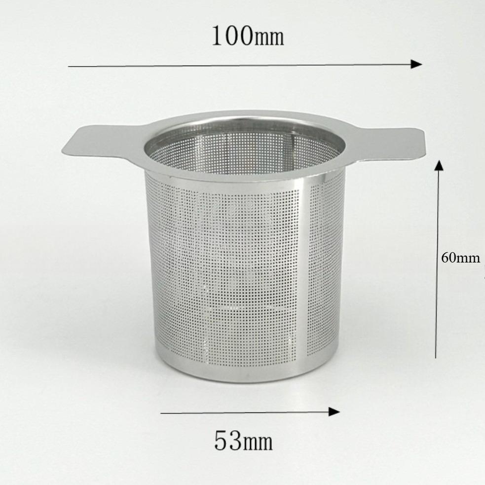 Stal Nierdzewna 304 Sitko do Herbaty Drobna Siatka Odporny na Ciepło Uchwyt Podwójny Pokrywka z Uszkami dla Domowych Miłośników Herbaty Domowe Sitko do Parzenia Herbaty