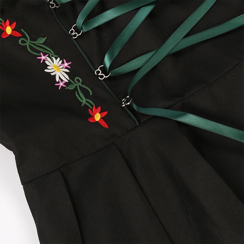 2025 Spring/Summer Women's European & American Cosplay Maid Beer Costume Short Sleeve Dress Set