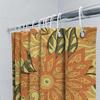 Decorative Shower Curtain Floral Sunflower Pattern With Black Splashes For Bathroom Decor In Orange Gold Size72X84Inches (183X21