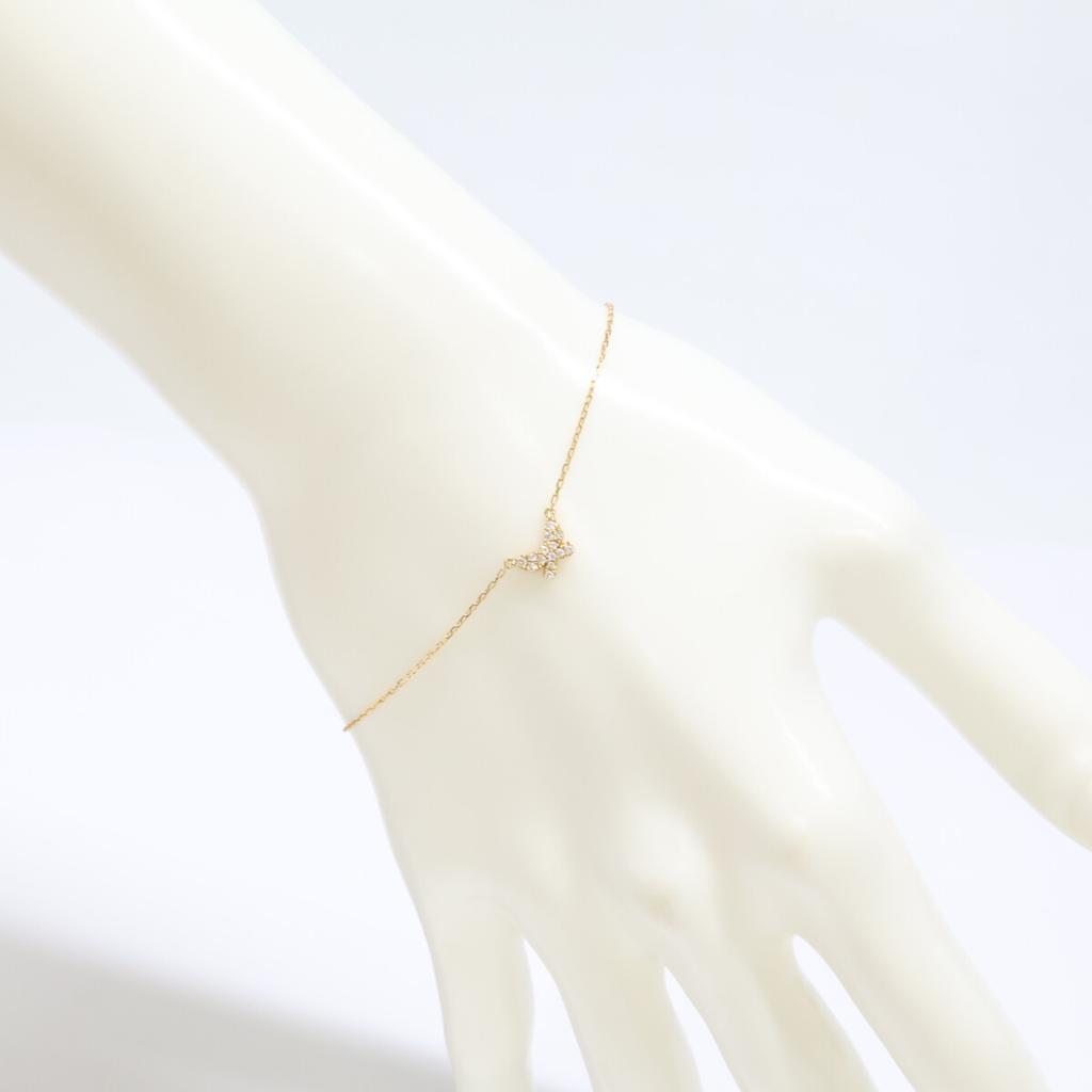 AHKAH K18 0.06ct Diamond Butterfly Pave Bracelet Yellow GoldUsed
