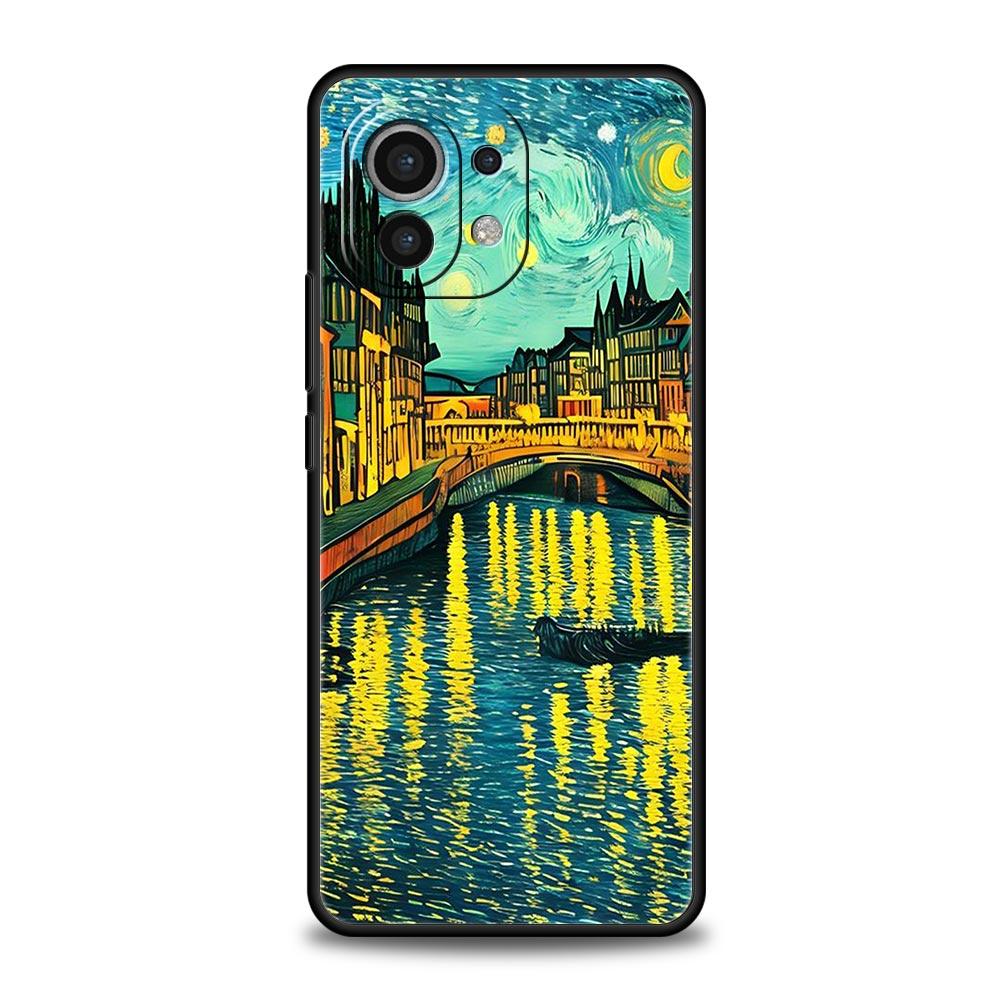 Coque de téléphone pour Xiaomi Mi 14 13 12 11 Lite 13T 12T 11x 11T 10T Pro 9T Note 10 Lite Housse souple en silicone Nuit étoilée van gogh