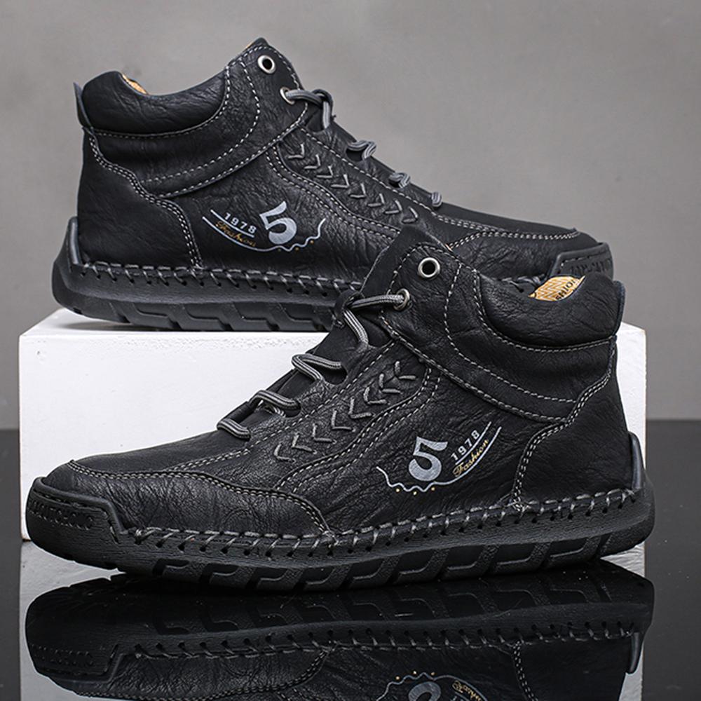 New  Handmade Leather Boots Men Casual Shoes Botas Design Sneakers Man Comfortable Leather Shoes Men Ankle Boots Outdoor