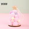 Plush Ball Ornaments Christmas Tree Ornament, Cute Pom Balls Tree-Shaped Hanging Pendant Multicolor Baubles with Star Topper for Wreath Home