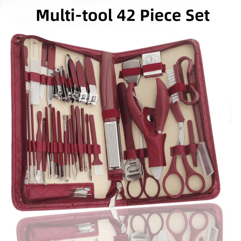 28/42 Pcs Multi-tool Manicure Set Cutters Nail Clipper Set Household Stainless Steel Ear Spoon Pedicure Scissors Tool For Beauty