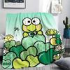 1PC Keroppi  Print Flannel Blanket, High Quality All Seasons, Home Decor, Warmth and Comfort, Perfect for Christmas Gifts