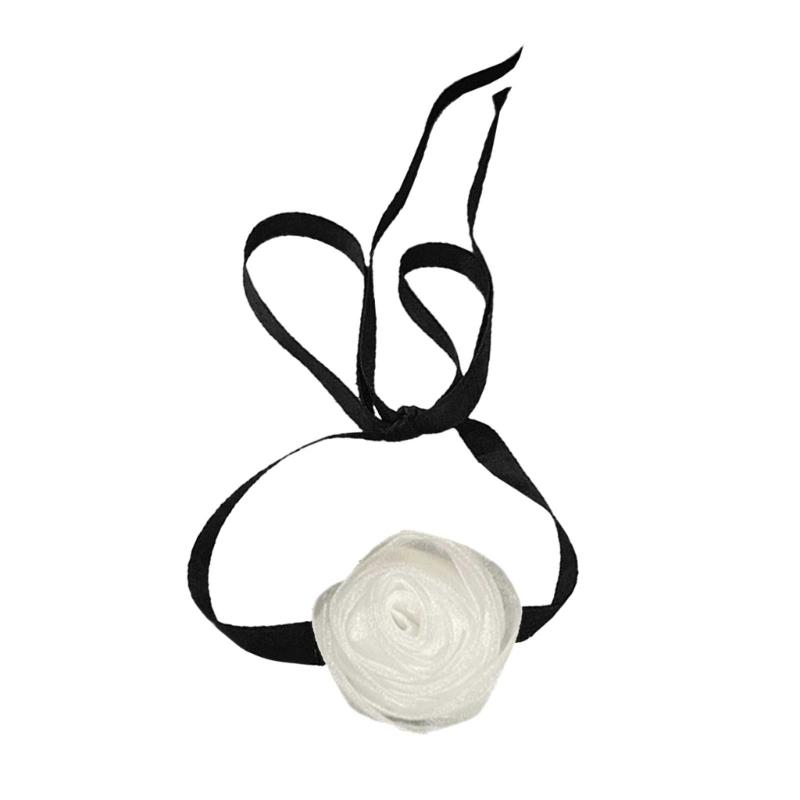 

Gothic Elegant Big Lace Rose Collar Big Flower Clavicle Chain Necklace for Women Wedding Bridal Temperament Jewelry 1