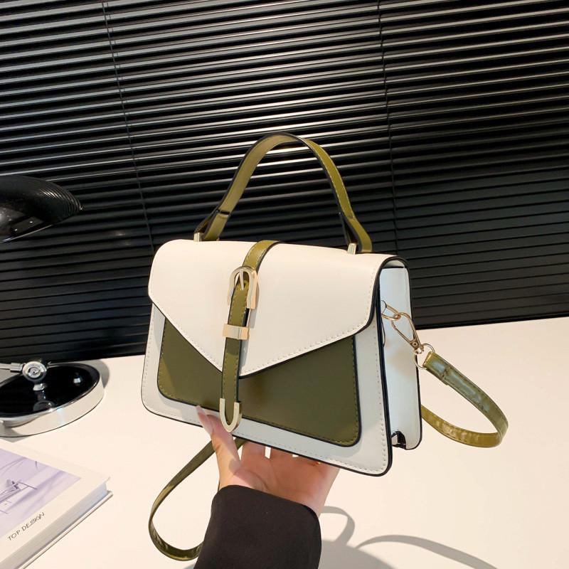 Trendy Chic Women's Small Square Bag Stylish Vintage Crossbody Shoulder Handbag In Brown Orange Blue Green Pu Material