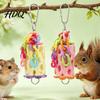 Hanging Parrot Chewing Toy Bird Beak Grinding Stone Chew with Colorful Chain Care Cage Accessories for Budgies Cockatiels Lovebirds Conures Anxiety