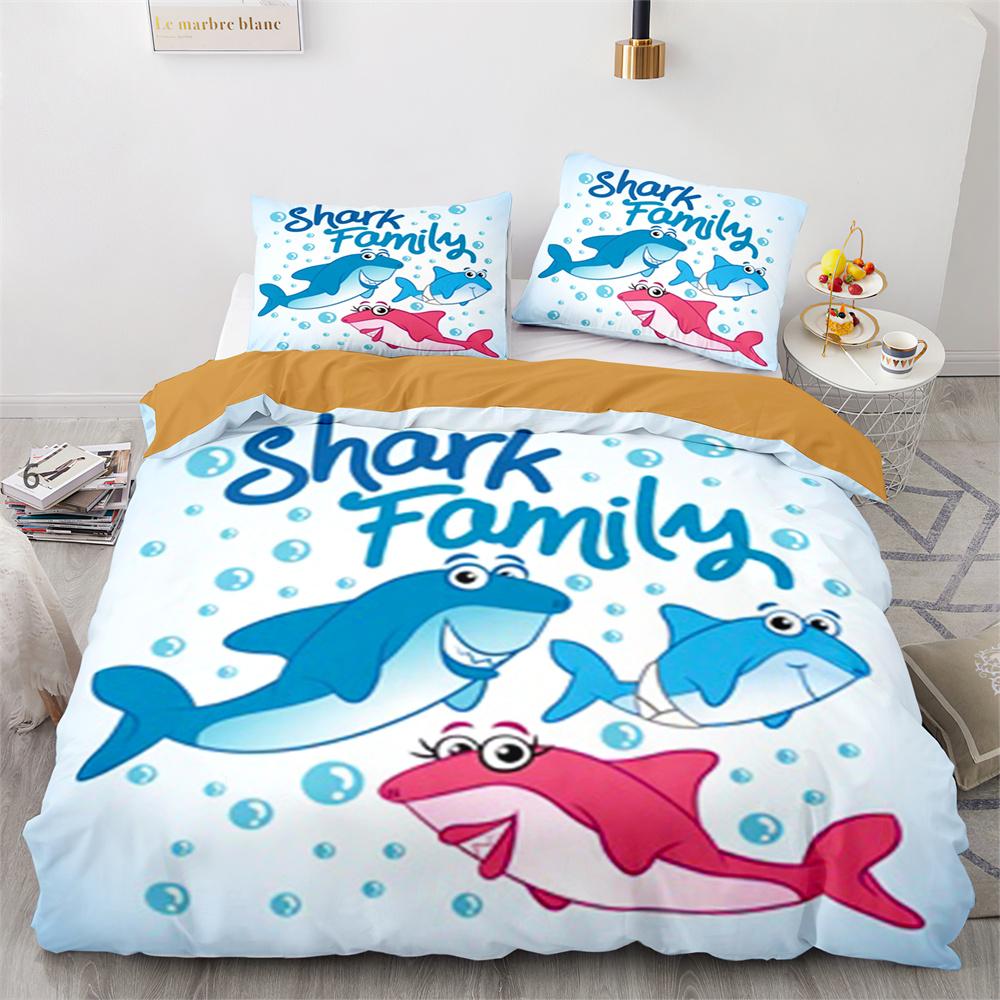Комплект пододеяльника Акула Мультяшный узор с морскими животными Милый Кавайный — фото 21