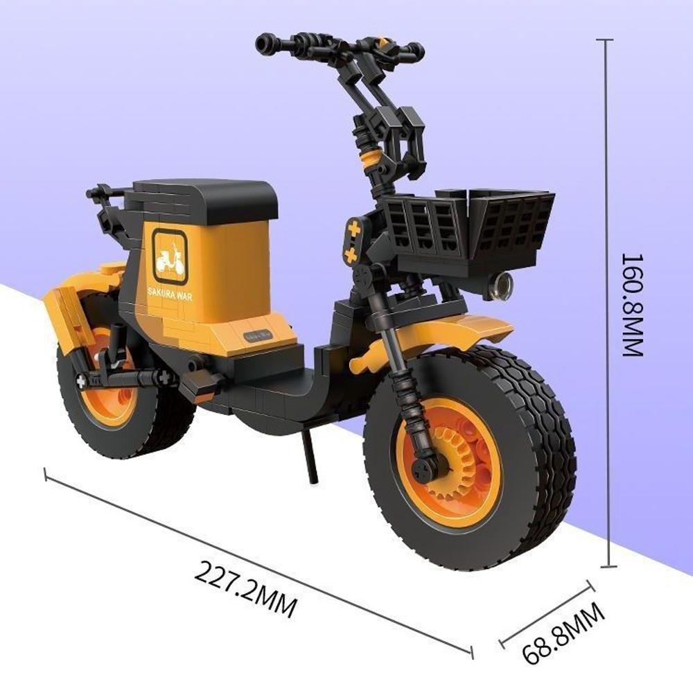 KNEW BUILT Elektrisches Fahrrad Roller Modell Mini Bausteine Niedliche & Pädagogische Konstruktionsspielzeuge