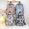 Women Large Capacity Backpack Men's Graffiti Print Backpack Student Schoolbag