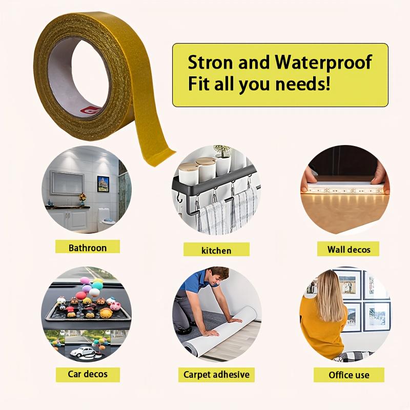 High-strength double-sided tape: Our cloth-based double-sided tape can be strongly adhered to carpets, rugs, runners, refrigerators