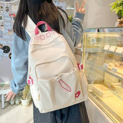 Fresh  Sweet and Cute Girly Japanese Campus Backpack Simple and Versatile Junior High School Students Backpack