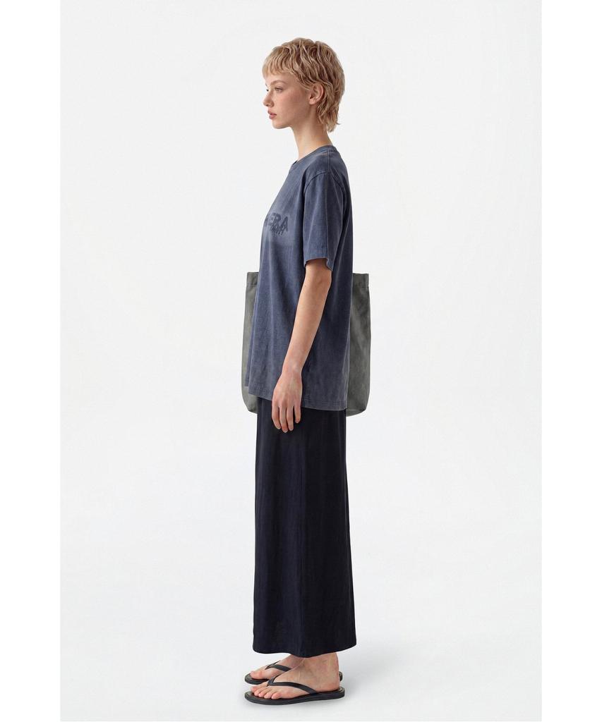Jaa [Jaah] Elastic Waist Long Skirt Navy