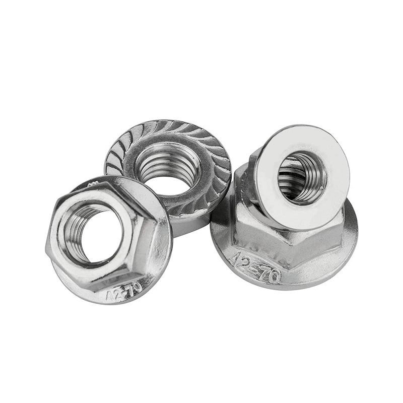 316 Stainless Steel Hex Flange Nut with Teeth, Anti-slip M3-M20