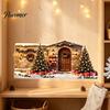 Christmas Decoration Decal Snow House Wall Sticker, Removable Self-Adhesive Easy Apply Stickers Scene Decal, PVC Waterproof Decorative for Holiday