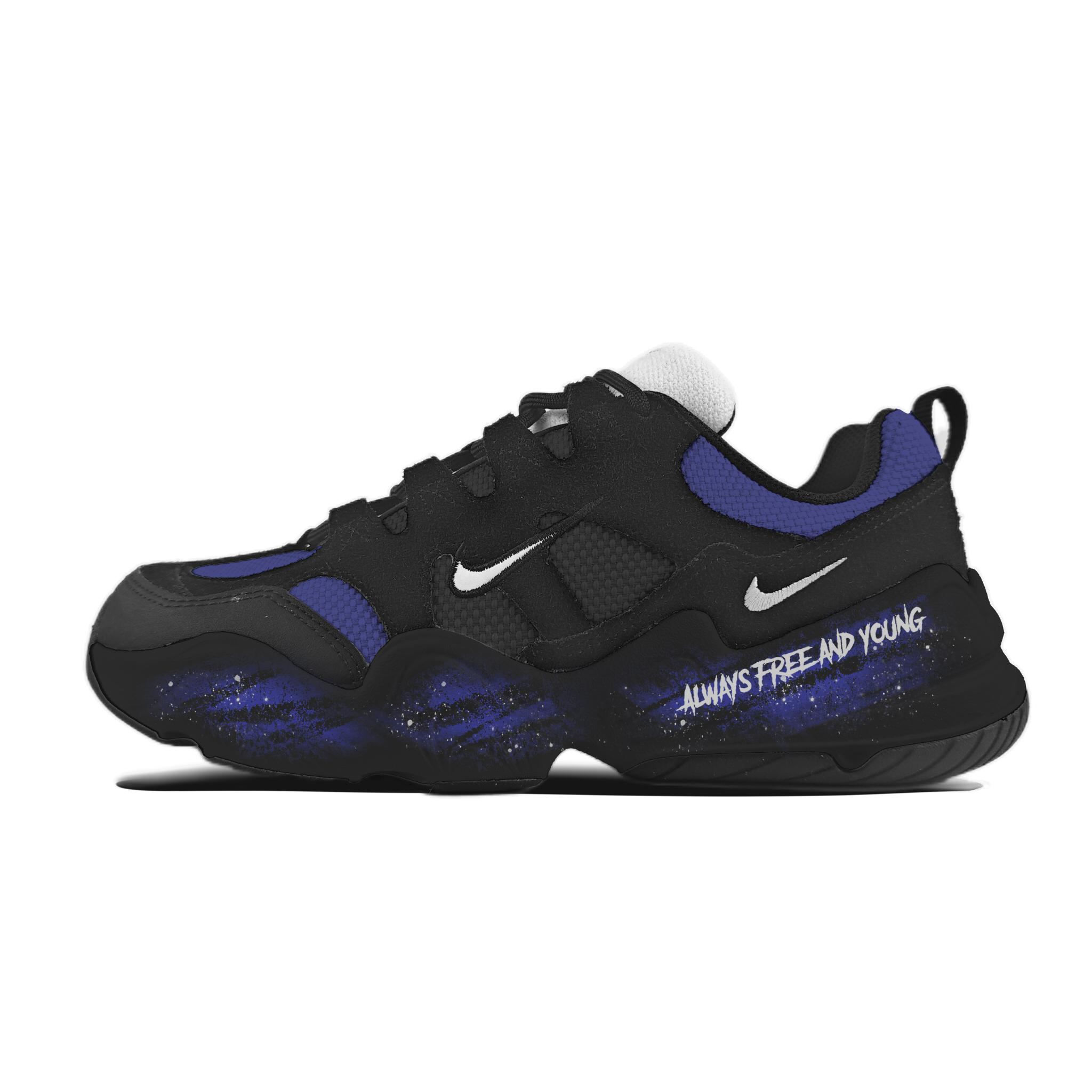 

Nike Tech Hera Ink Blue Graffiti Wear resistant And Lightweight Low top Casual Shoes Unisex Black FJ9532-101(Team1063-) 36.5