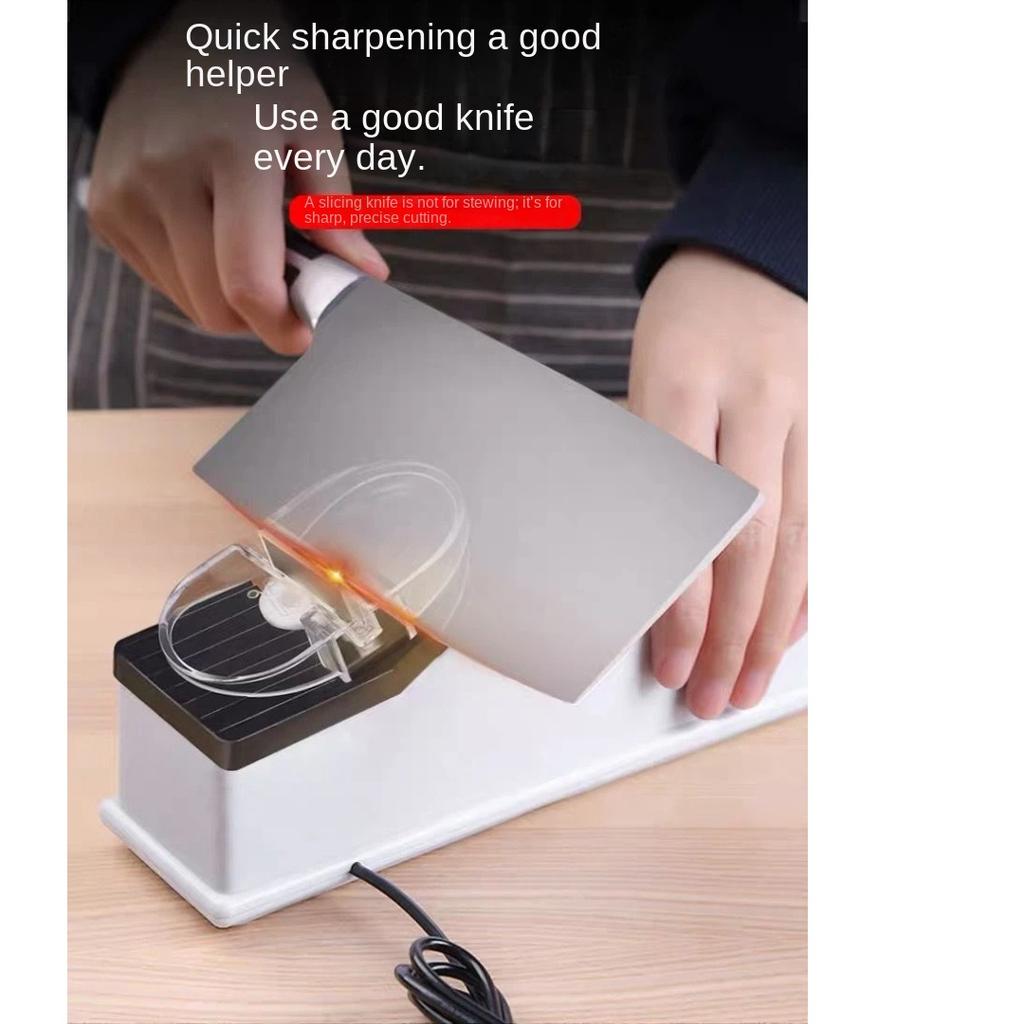 Electric Knife Sharpener, Automatic Blade Grinding, Household Multifunctional Kitchen Knife Sharpener with Fine Grinding Stone