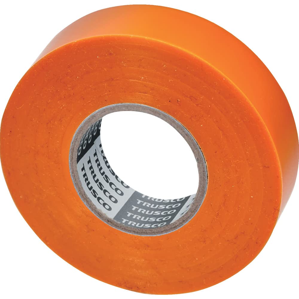 TRUSCO Nakayama GJ-2120 Lead Vinyl Tape 0.7 X 66.6 Ft (19 Mm X 20 M), 10 Rolls, Orange Orange