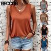 Kadın Moda Günlük V Yaka Kolsuz Bluzlar & Gömlekler