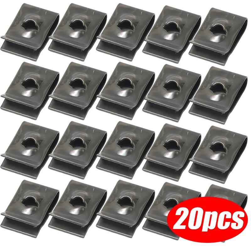 100pcs-20pcs Car Motorcycles Metal Screw Fastener Clips U-Type Clip with Screw Anti-rust Protection Clip Screw Buckle Iron Sheet
