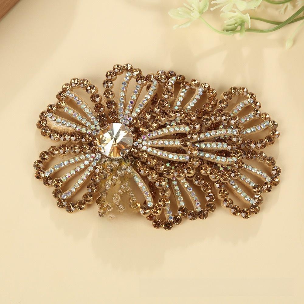 1Pairs DIY Craft Rhinestone Flower Patches 3D Rose Brooch Fabrics  Sewing Supplies
