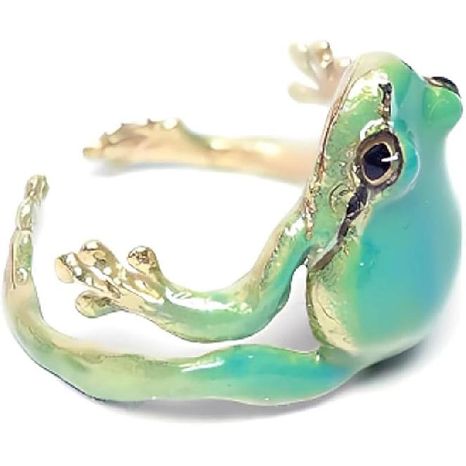 Latest-Tree Frog Ring, Adjustable Tree Frog Ring, Creative Frog Ring, Open Frogs Shaped Delicate Frog Ring for Women