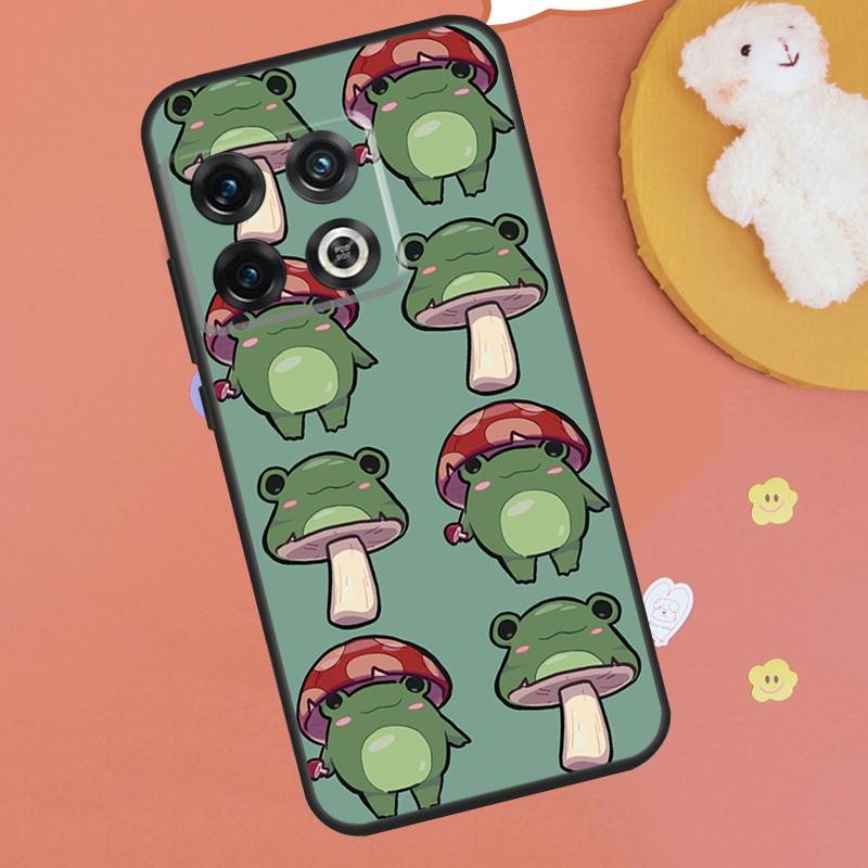 Kawaii Frog Mushroom Case For OnePlus 13R 12R 10R 13T 15 13 12 11 10T 8T Nord CE 4 3 2 Lite N20 N30 Nord 5 Funda