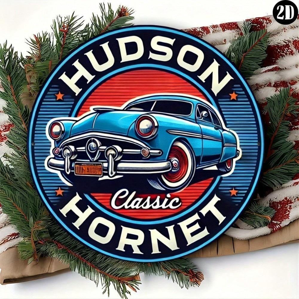1pc Vintage Hudson Hornet Car Metal Tin Sign Wall Decor Retro Home Cafe Bar Shop Art